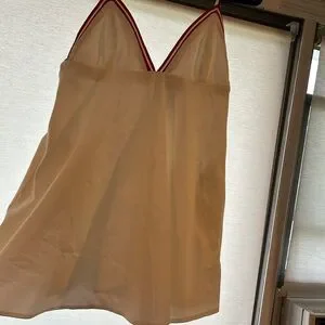 Zara White Dress with Red Trim